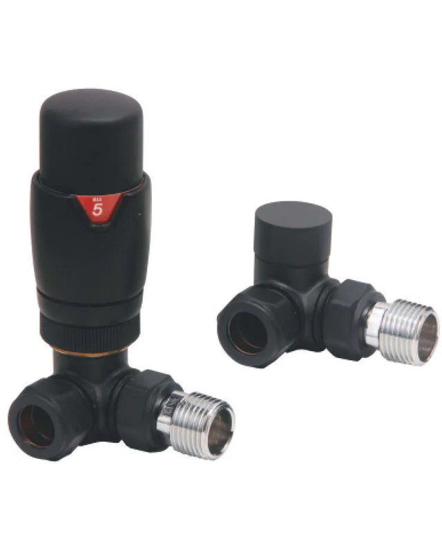 Designer Thermostatic TRV Corner Valves (Pair)