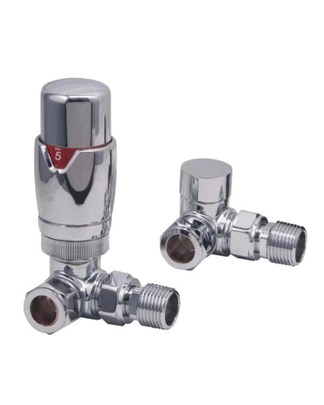 Designer Thermostatic TRV Corner Valves (Pair)