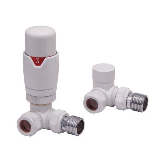 Designer Thermostatic TRV Corner Valves (Pair)