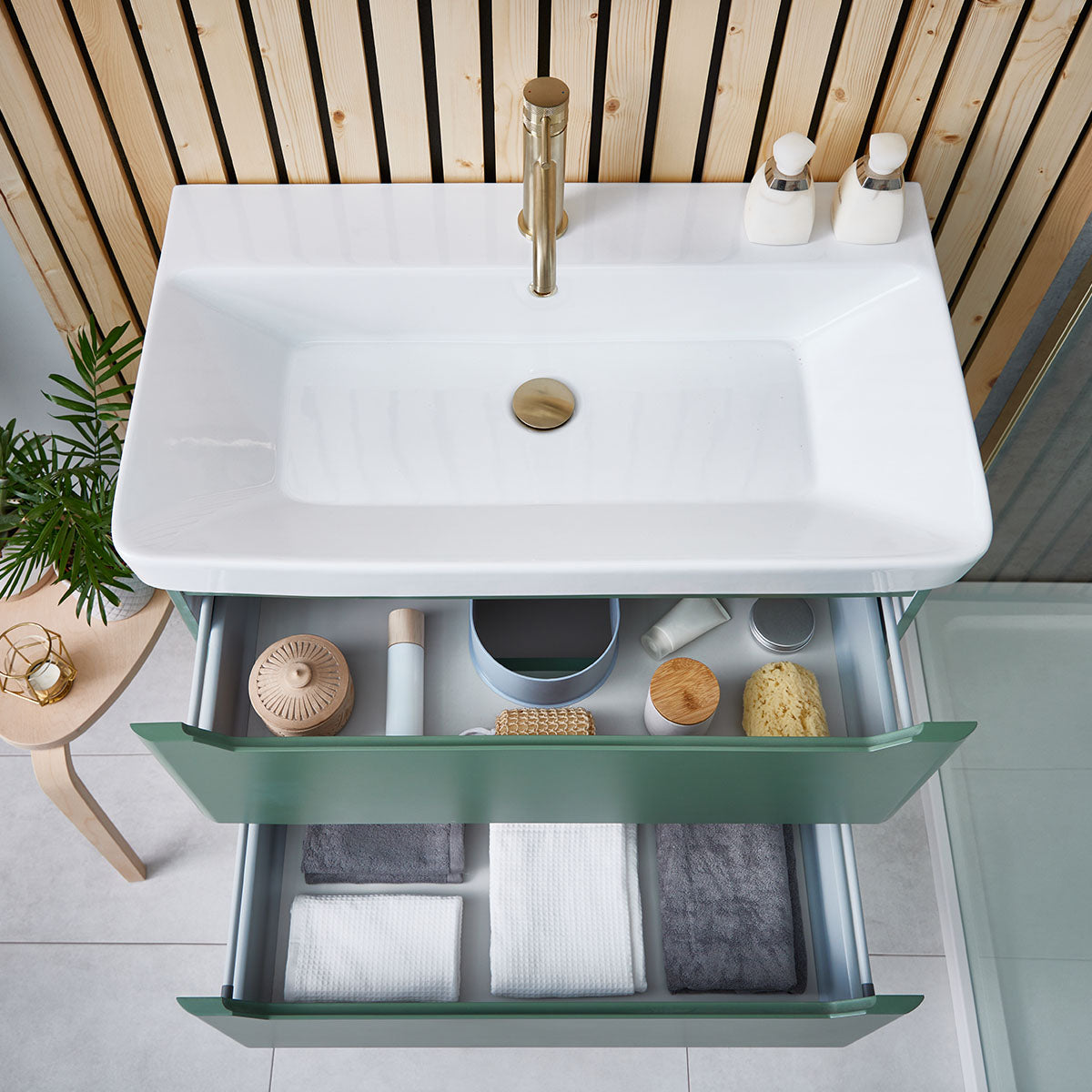 Rosini Floor Standing 800 Vanity  Unit - Pebble Grey with Basin