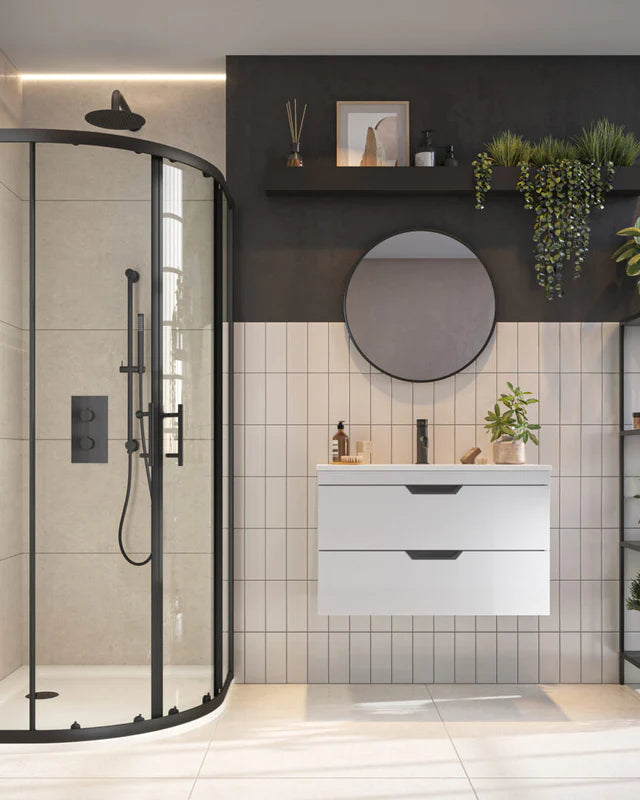 S6 Brushed Brass Double Door Quadrant 900×900