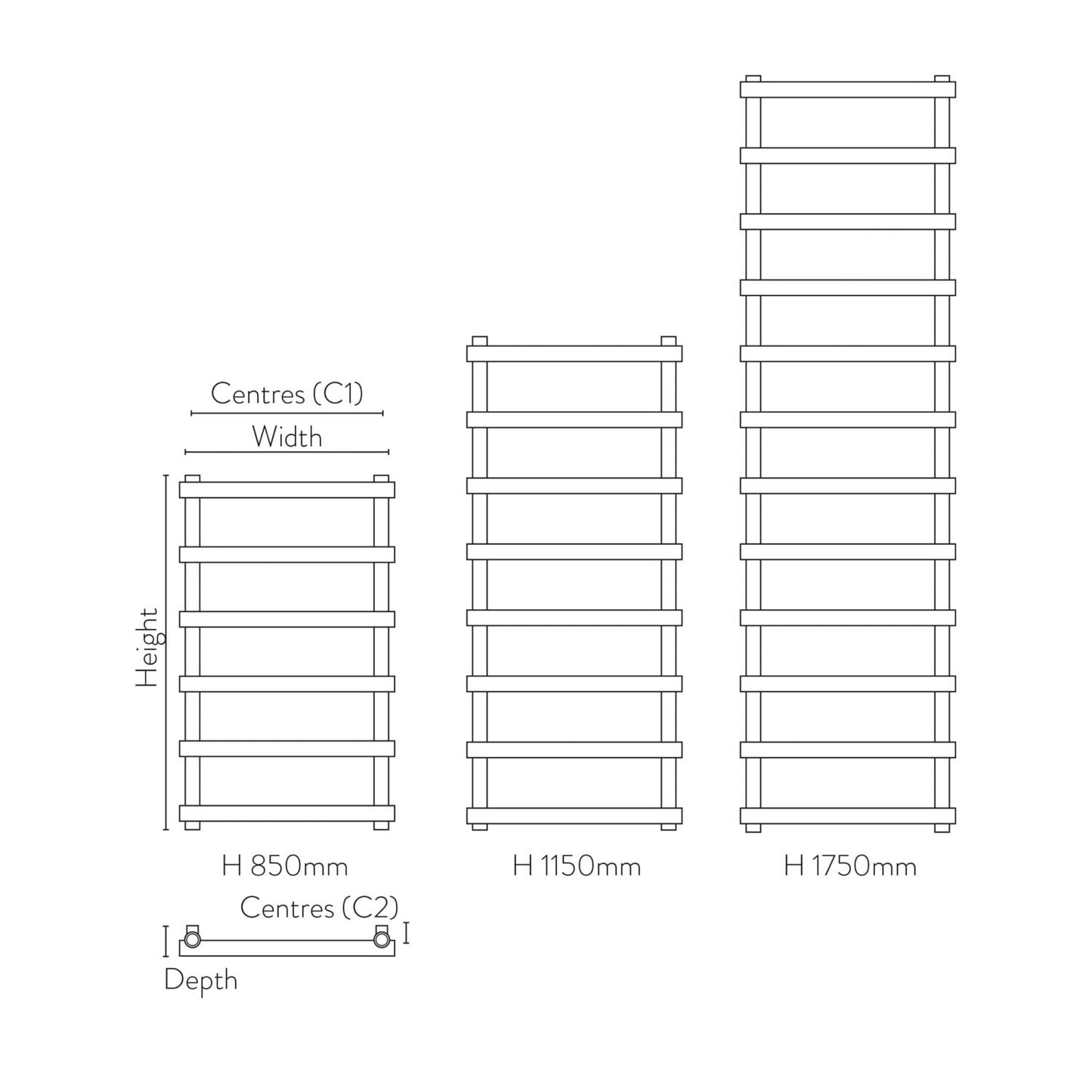 ISUMM™ Izem Towel Radiator –  Carbon Anthracite