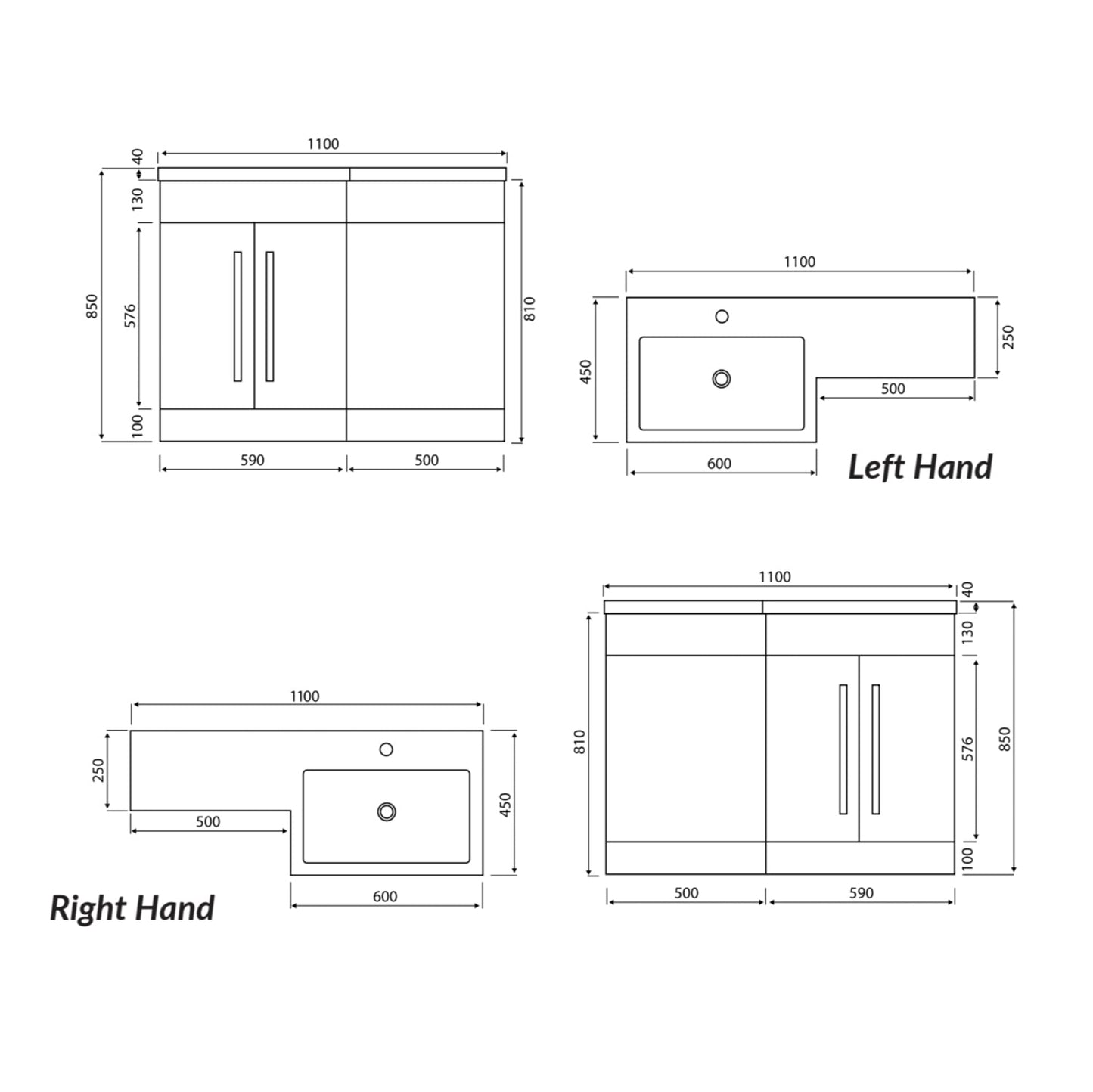 lili 1100 2 Door Furniture Pack Left & Right