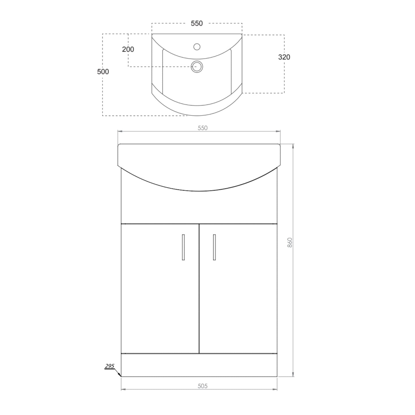 Lemsa 550 Floor Cabinet  with Basin
