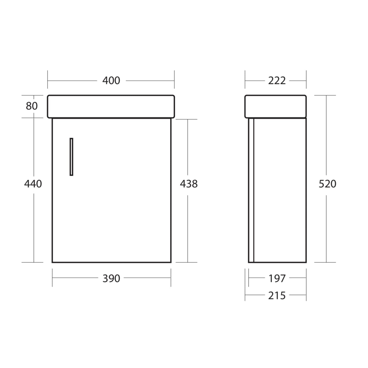 Lemsa Cloakroom Wall Cabinet