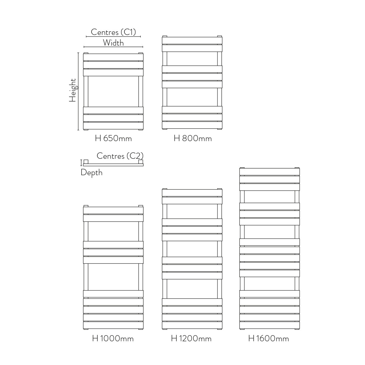 isumm™ Fife Towel Rail Radiator –  Black