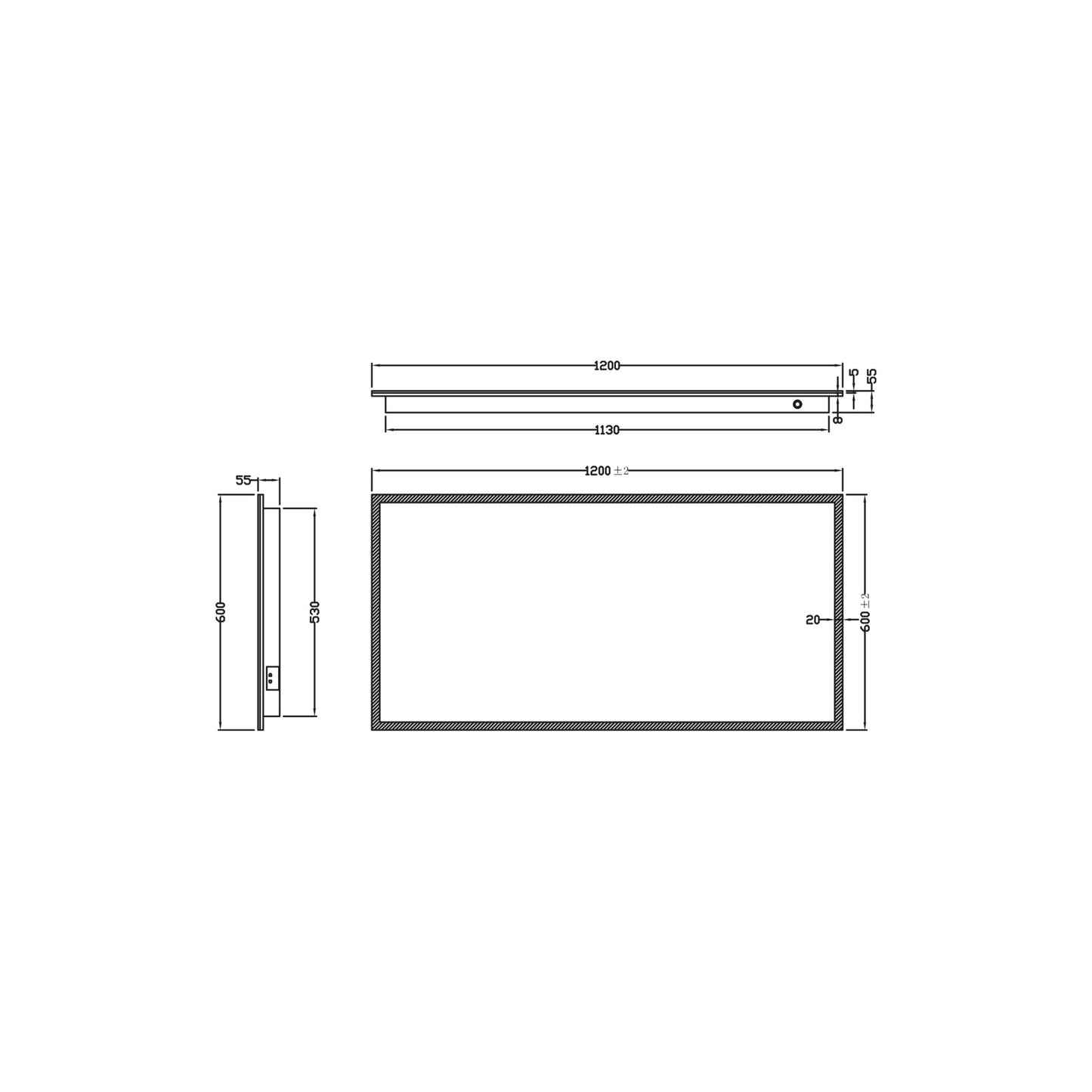 Gosca LED Mirror with Demister Pad and Shaver Socket