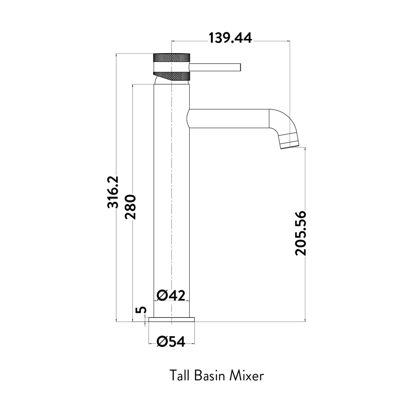 Qore Tall Mono Basin Mixer Tap
