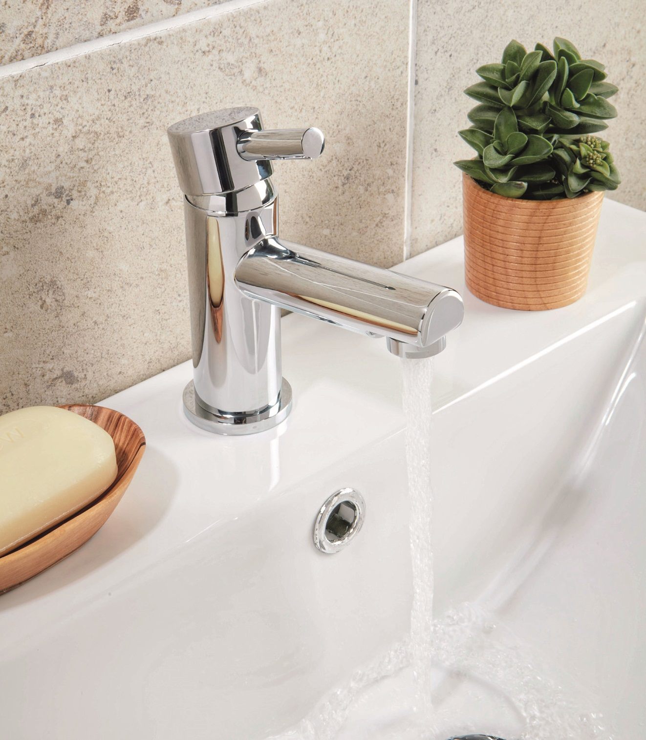 Premier Monso Basin Mixer with Push Waste