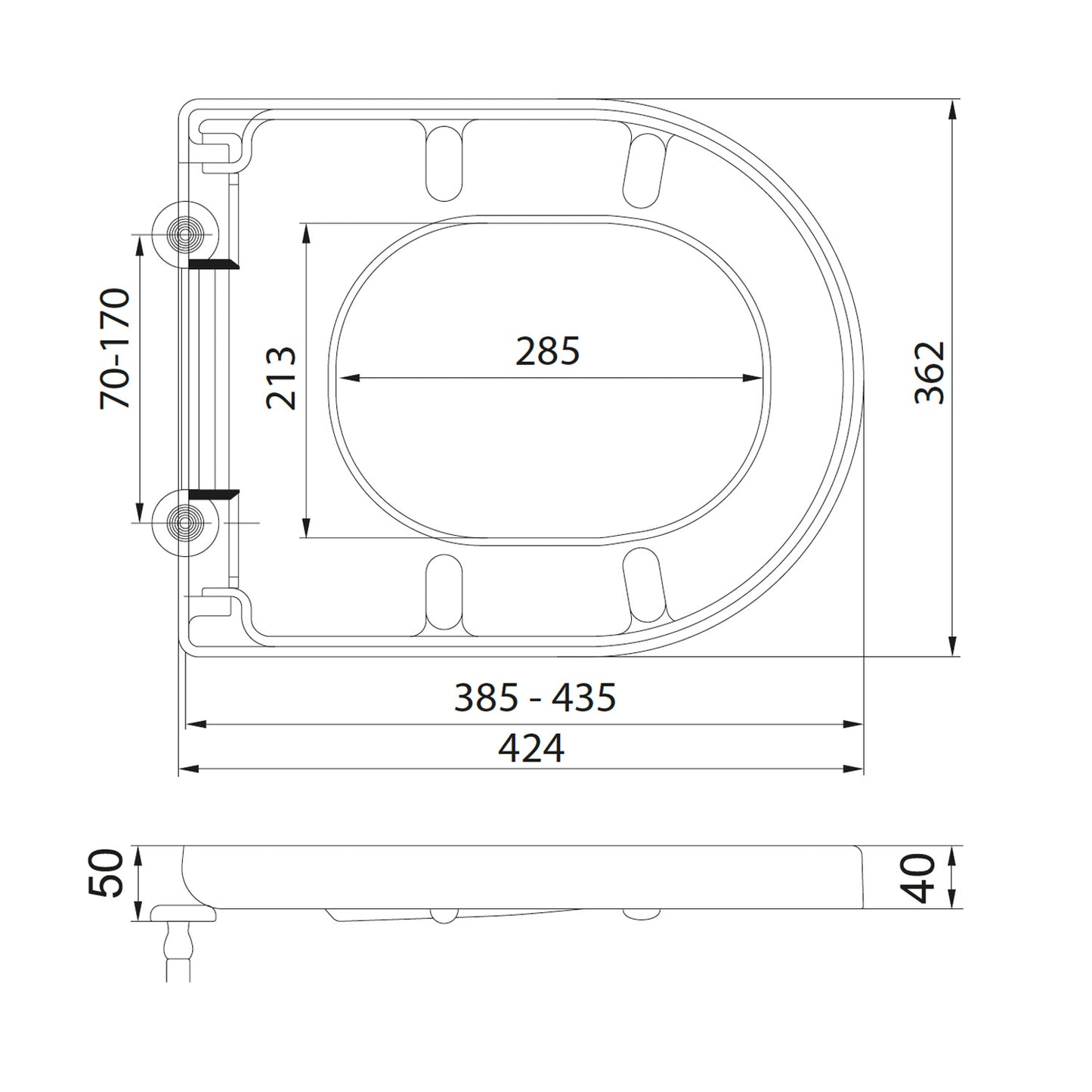 SPA Comfort Height Open Back  Pan, Cistern & Soft Close Seat