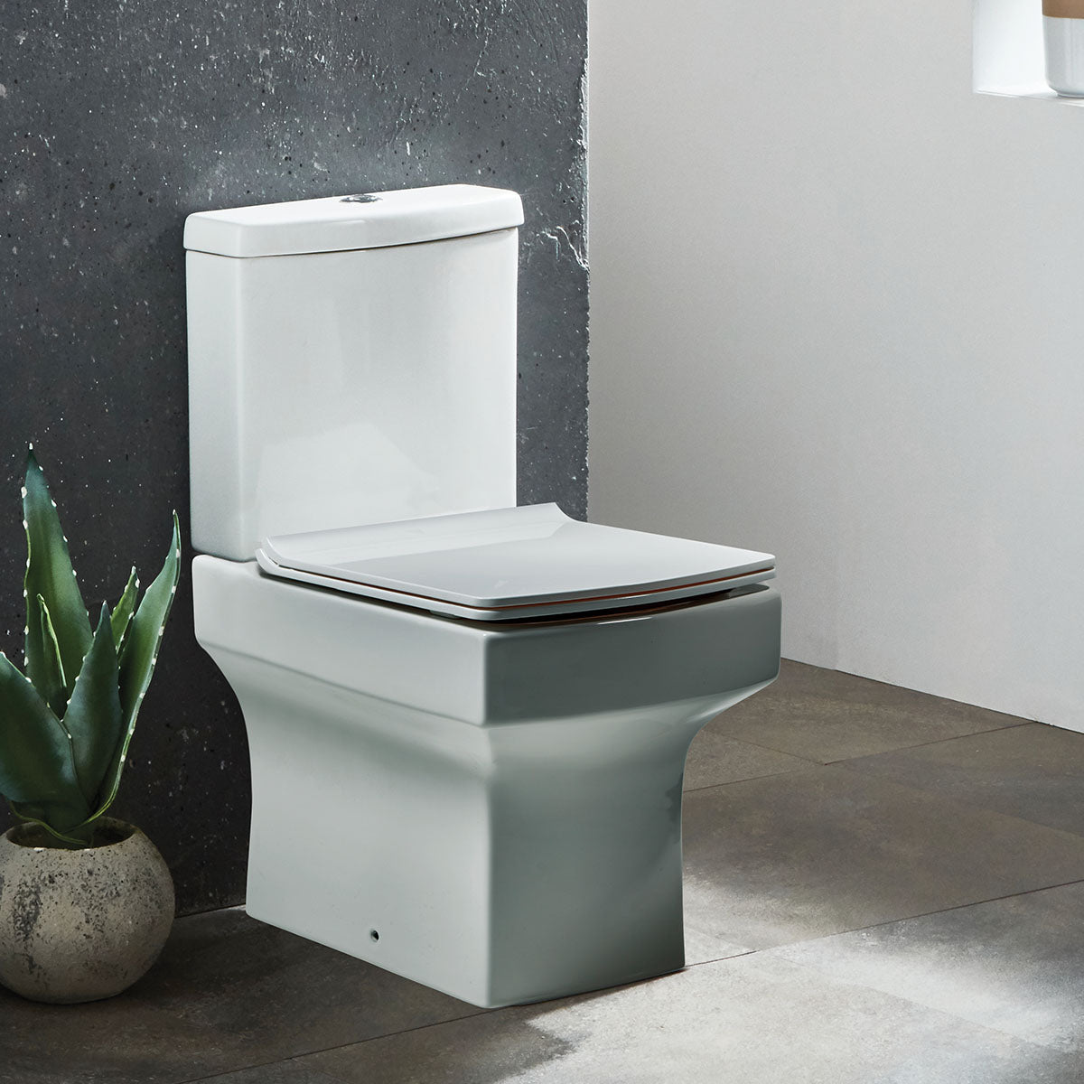 Denza Open Back Toilet Pan Including Cistern & Soft Close Slimline Seat