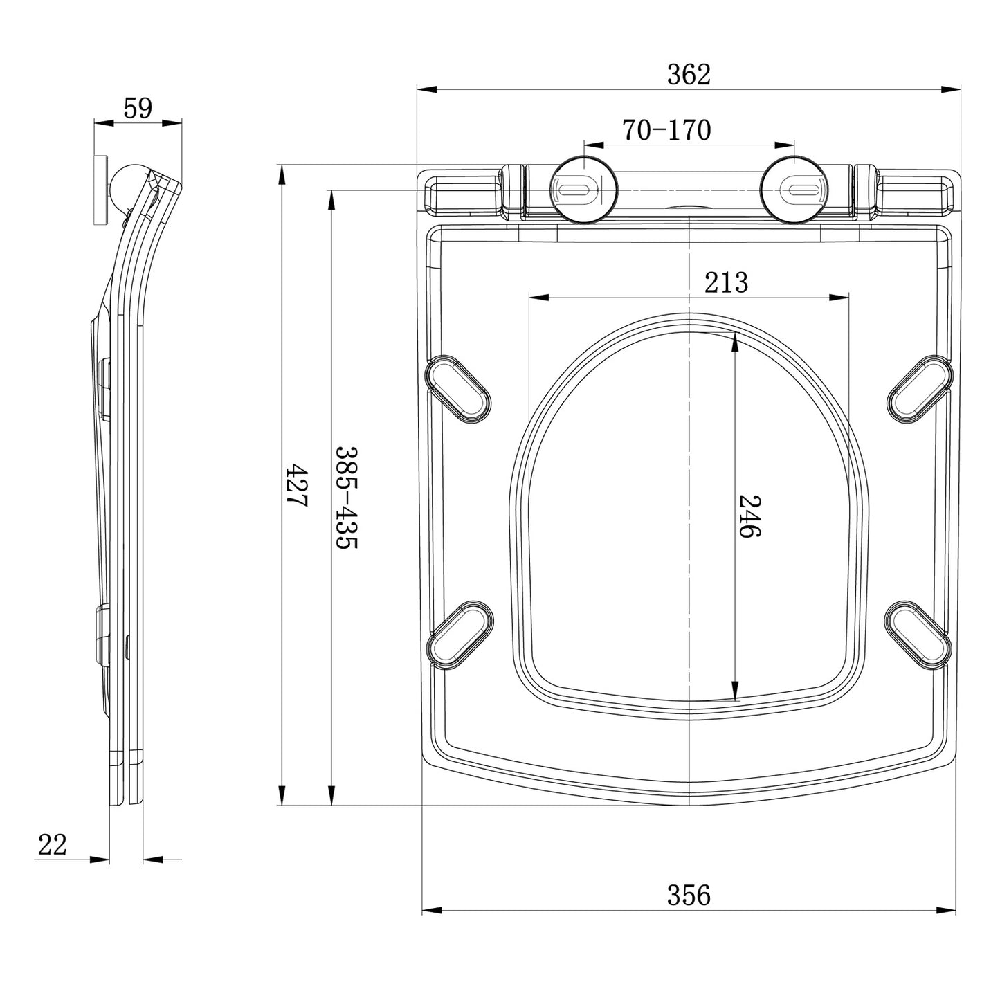 Denza Open Back Toilet Pan Including Cistern & Soft Close Slimline Seat