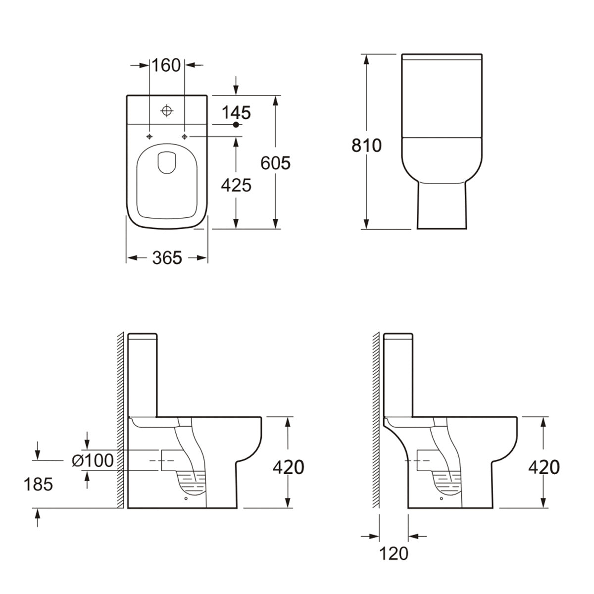 Choices 600 Open Back Pan Including Cistern & Soft Close Seat