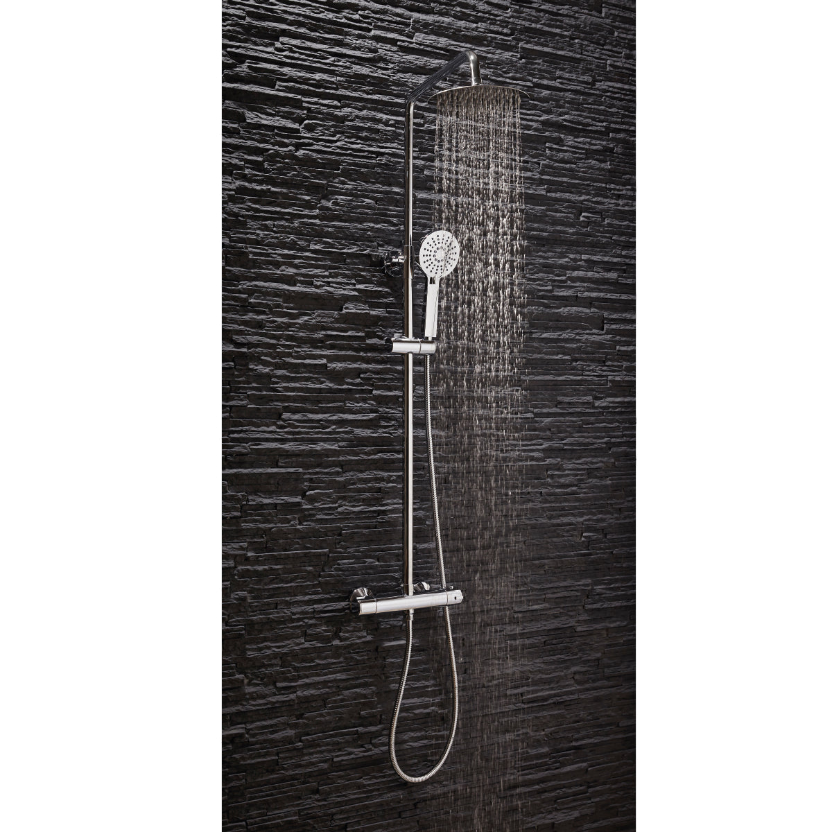 Messiton Chrome Round Rigid Riser Shower