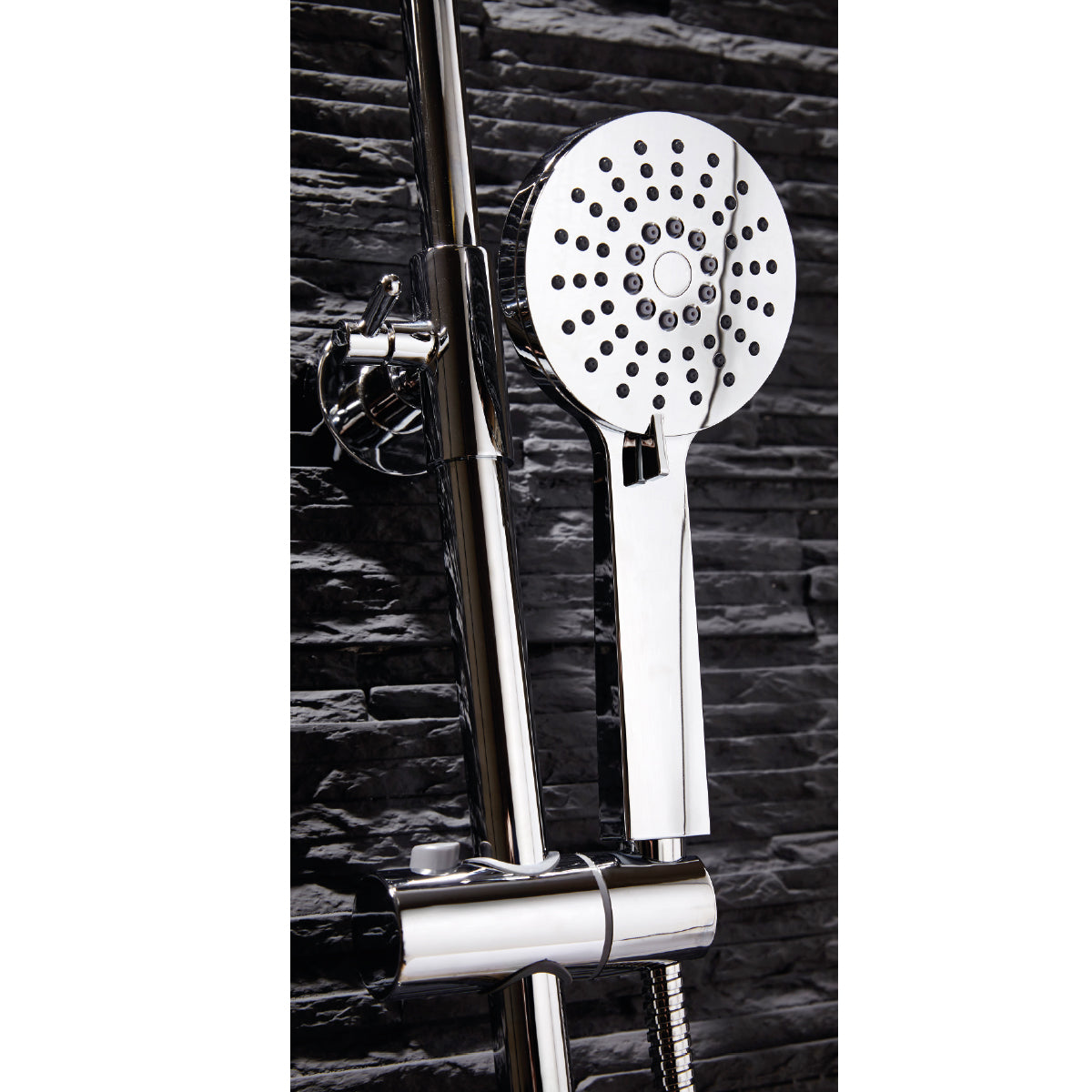 Messiton Chrome Round Rigid Riser Shower