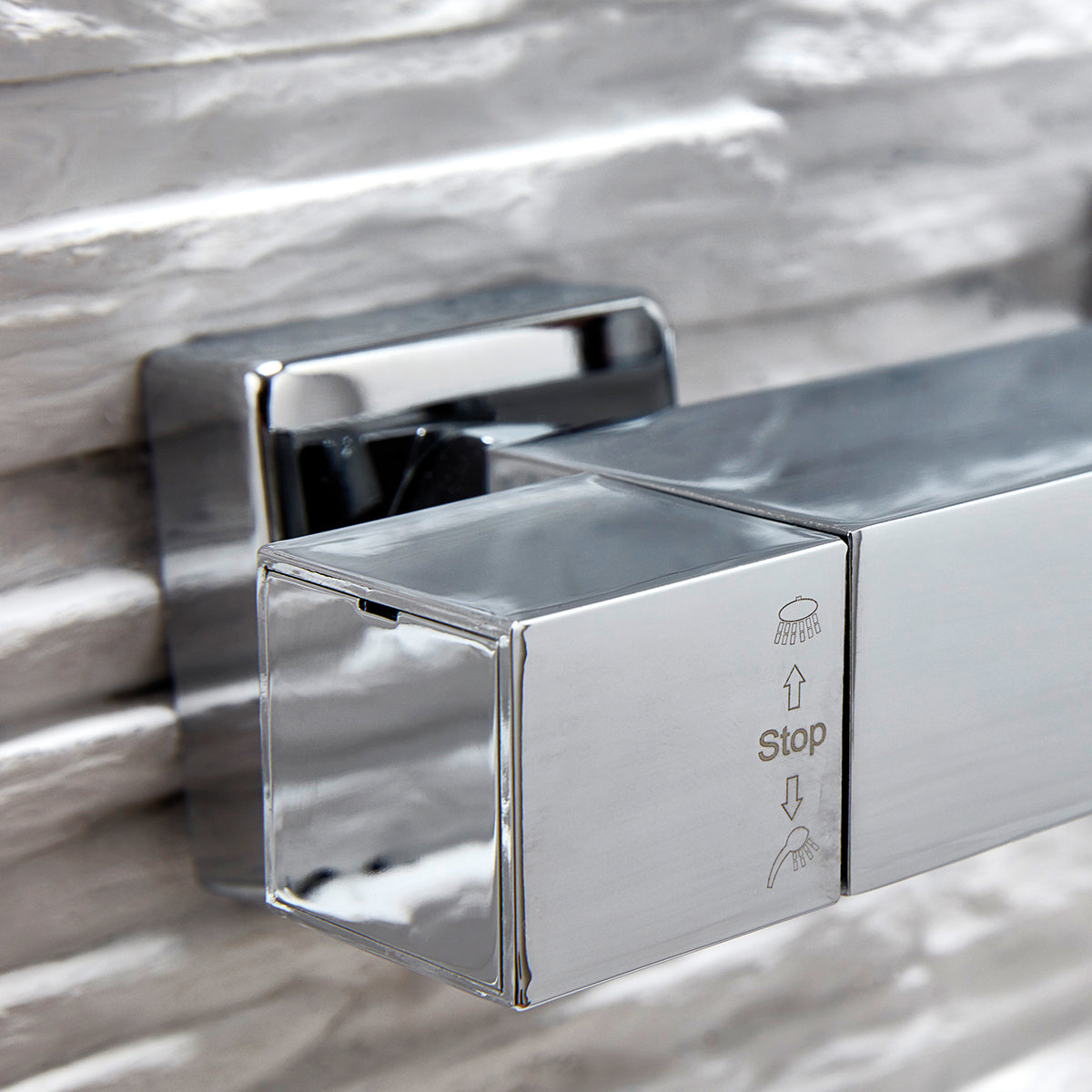 Elliot Chrome Square Thermostatic Rigid Riser Shower