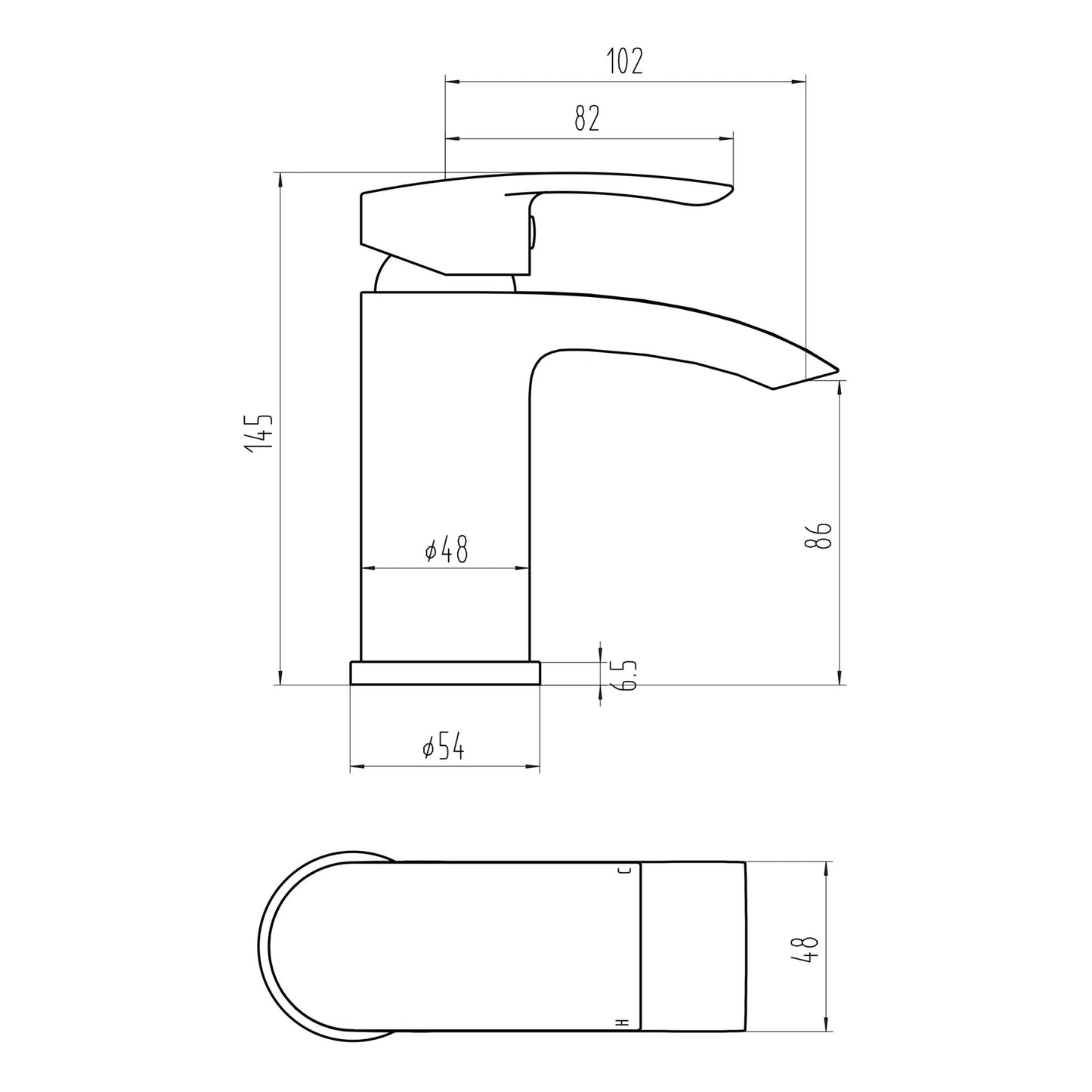 Bellknee Mono Basin Mixer Tap