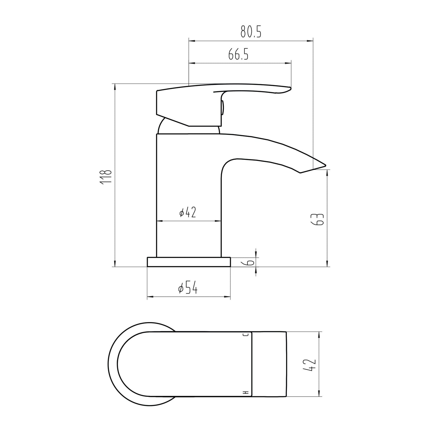 Bellknee Mini Mono Basin Mixer Tap with Push Click Waste