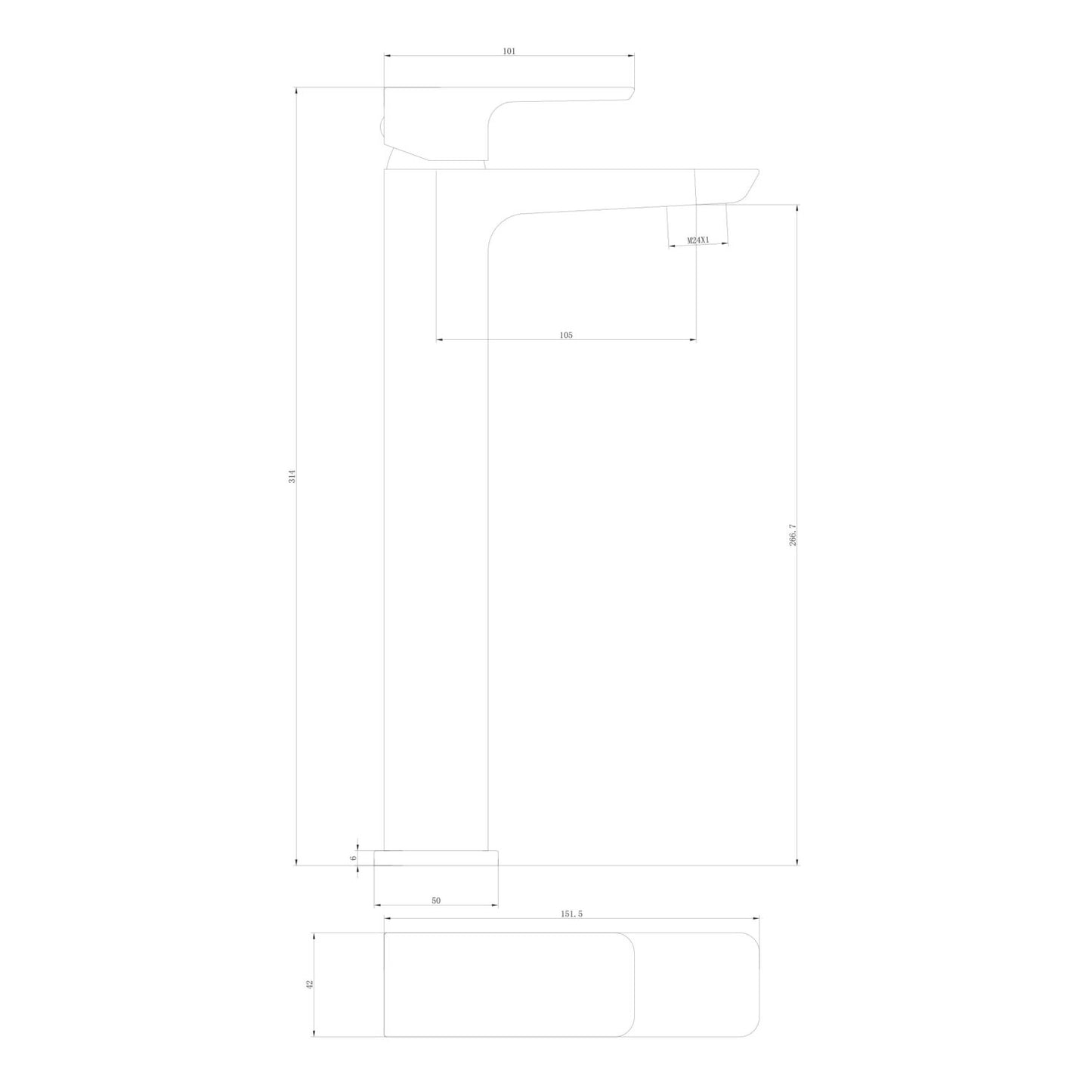 Newro  Tall Basin Mixer