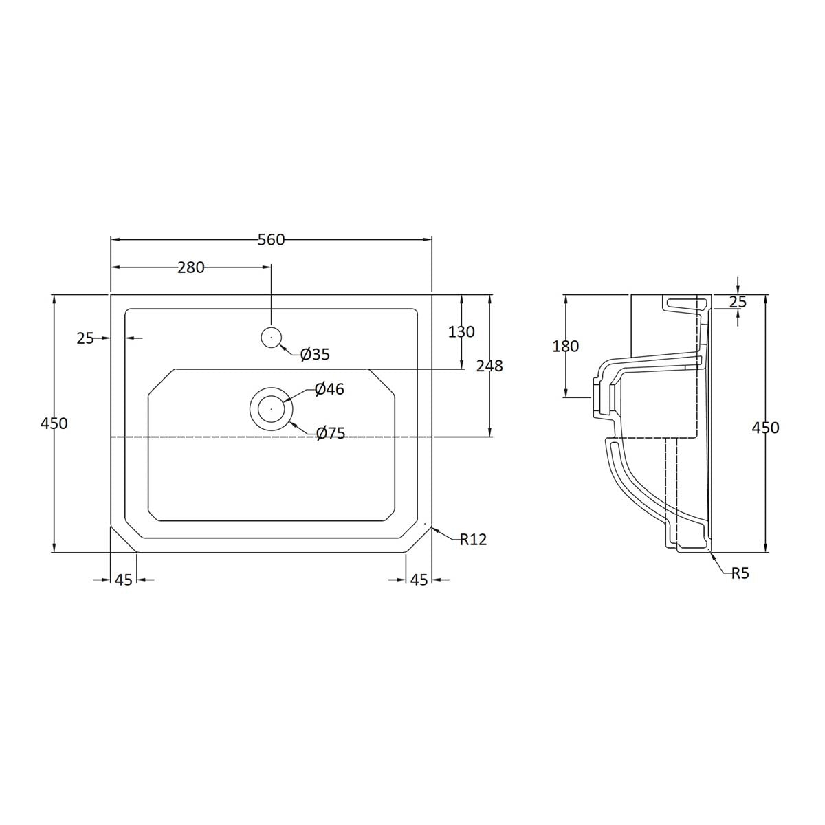 Traditional Semi-Recessed Basin