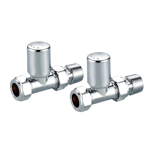 Towel Rail Valves Straight (Pair) Chrome