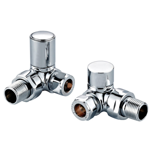 Towel Rail Valves Corner (Pair) Chrome