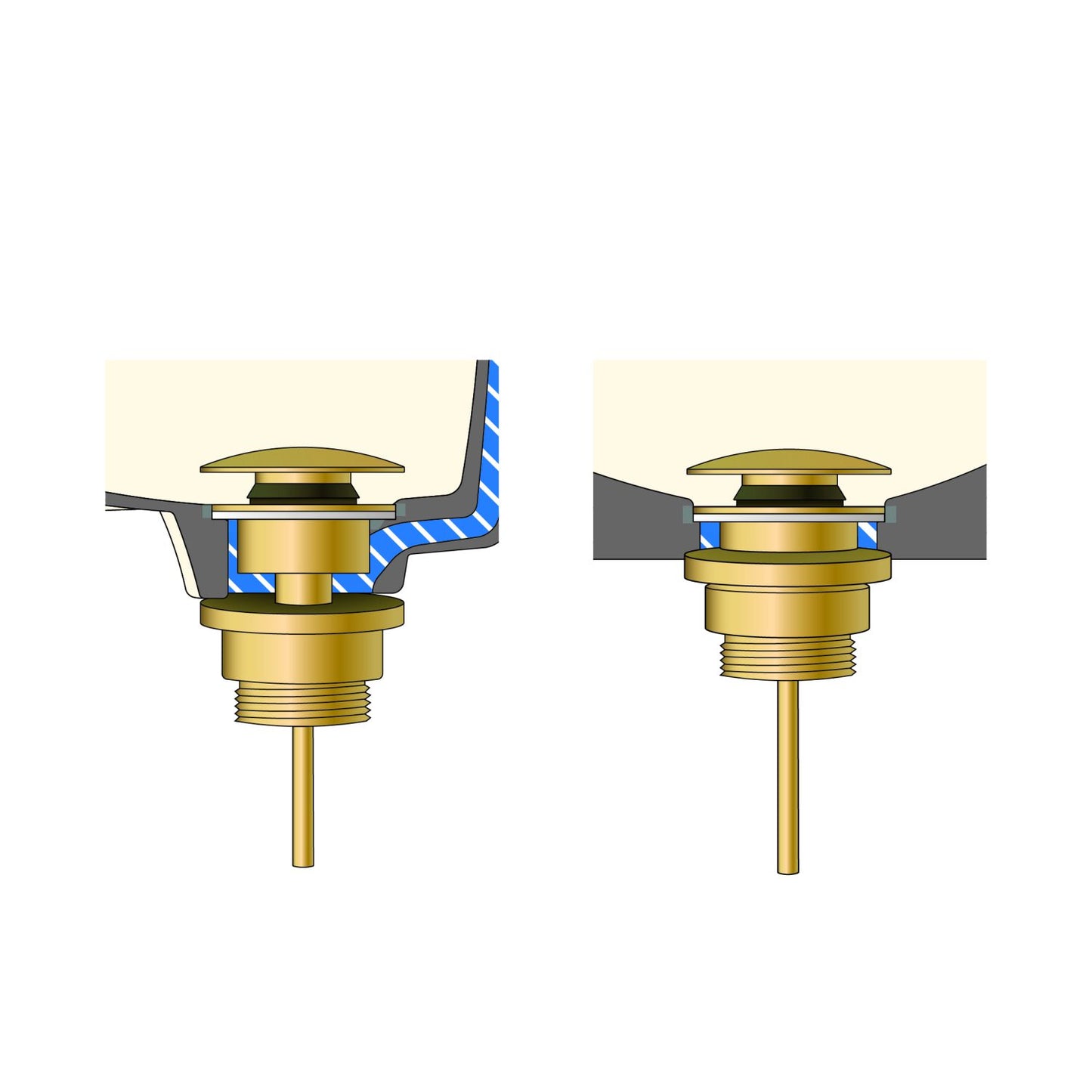 Universal Basin Waste Brushed Brass