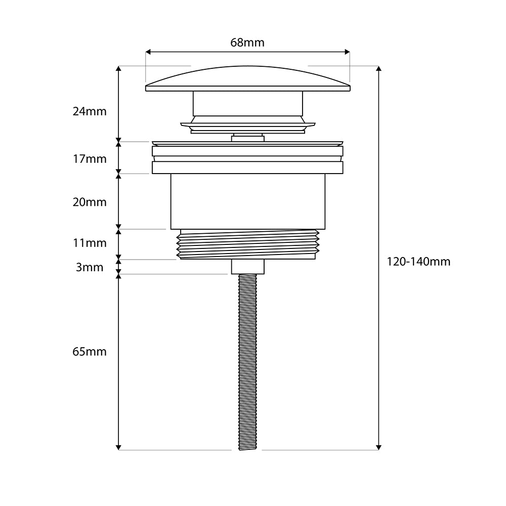 Universal Basin Waste Brushed Brass