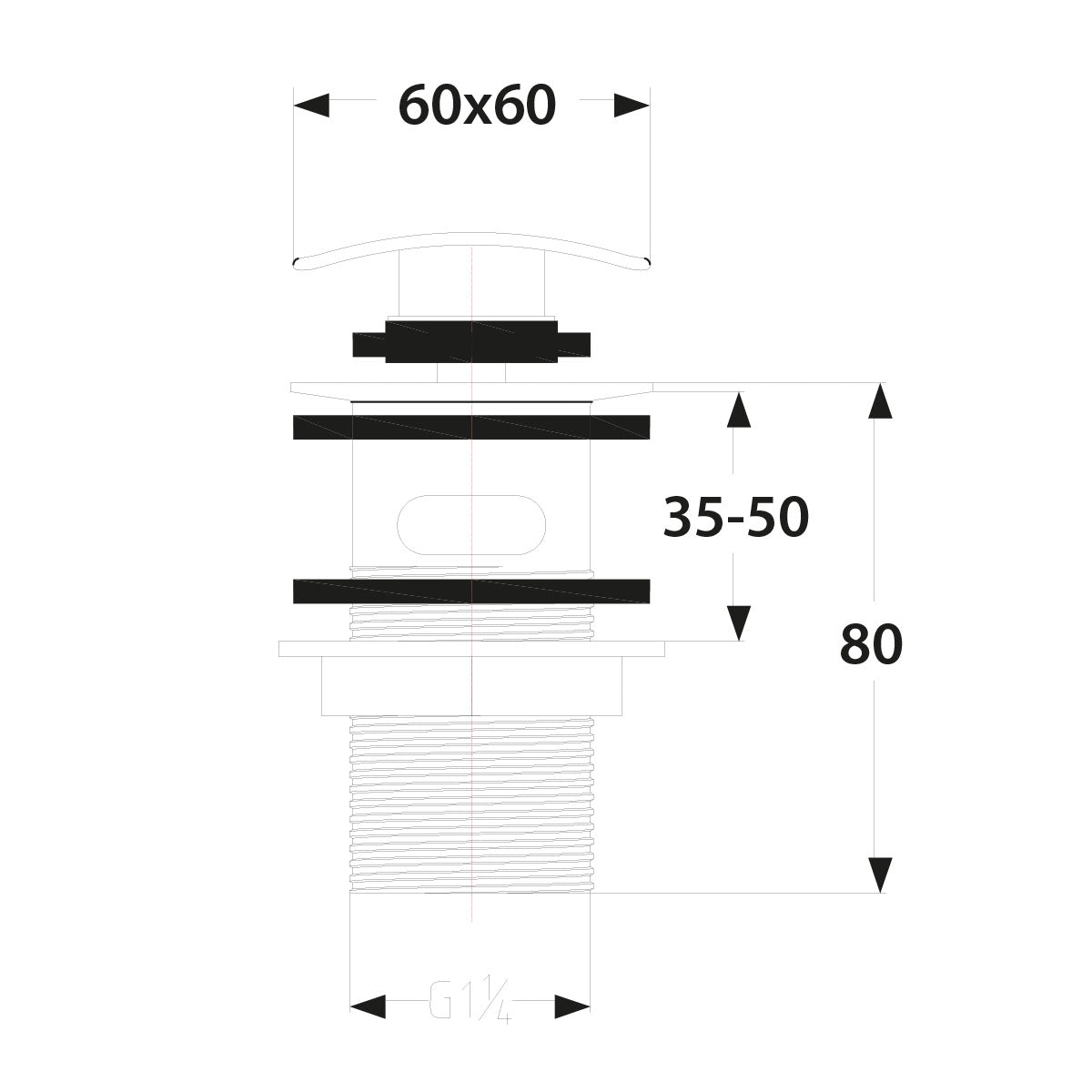 Square Dome Slotted Sprung Basin Waste