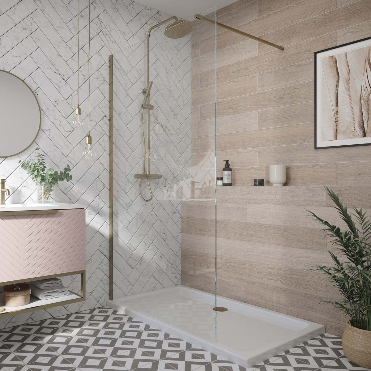 S8 Bathroom Wetrooms Shower Glass Panels Enclosures With Profile Pack