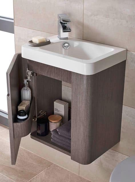 Cara 600 1 Door Batrhoom Wall Hung Unit And Basin With Mirror
